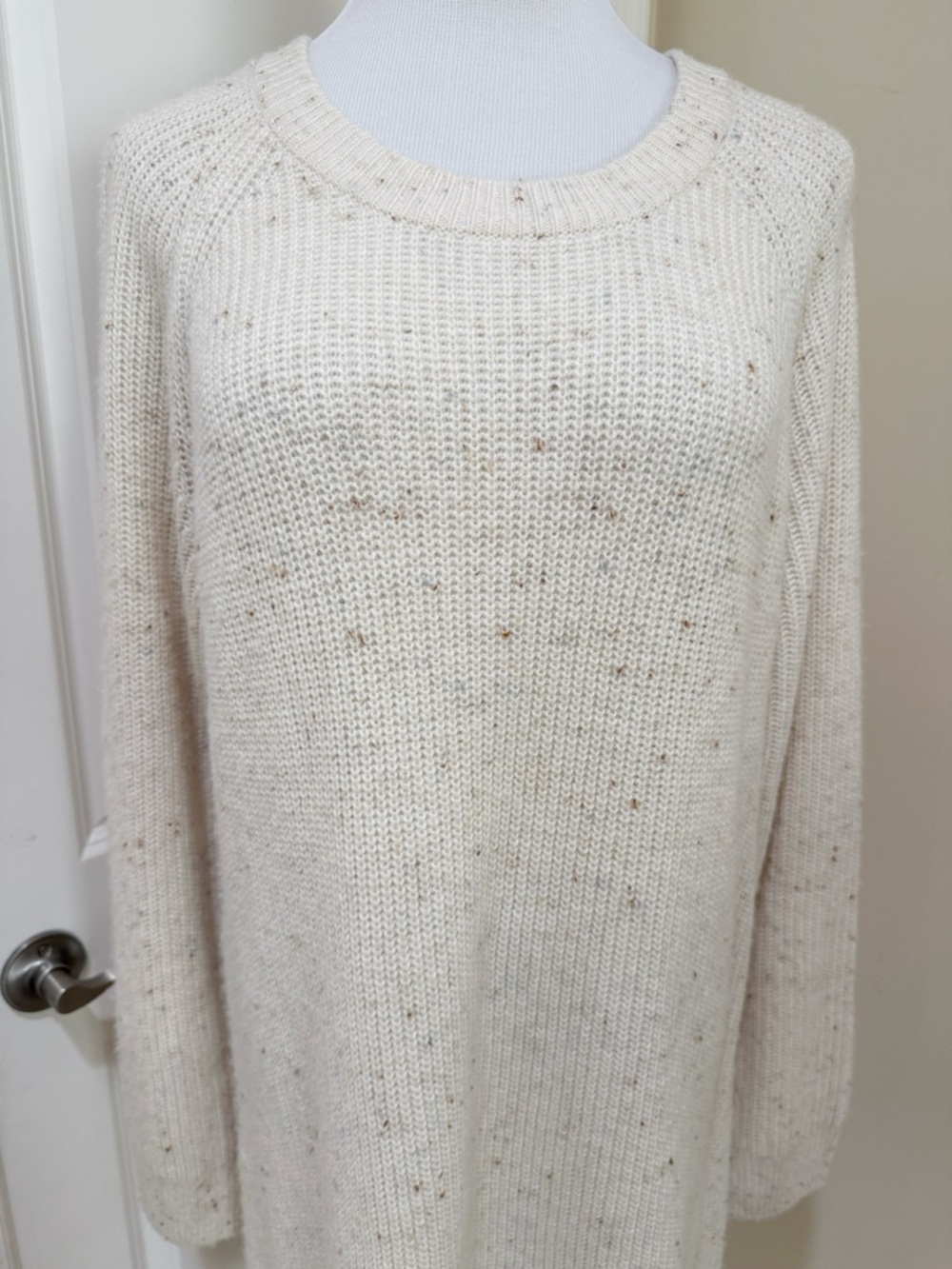 NWT Madewell Curved Hem Soft Cozy Wool Sweater Dress in Donegal Pearl Size XL - Picture 3 of 8